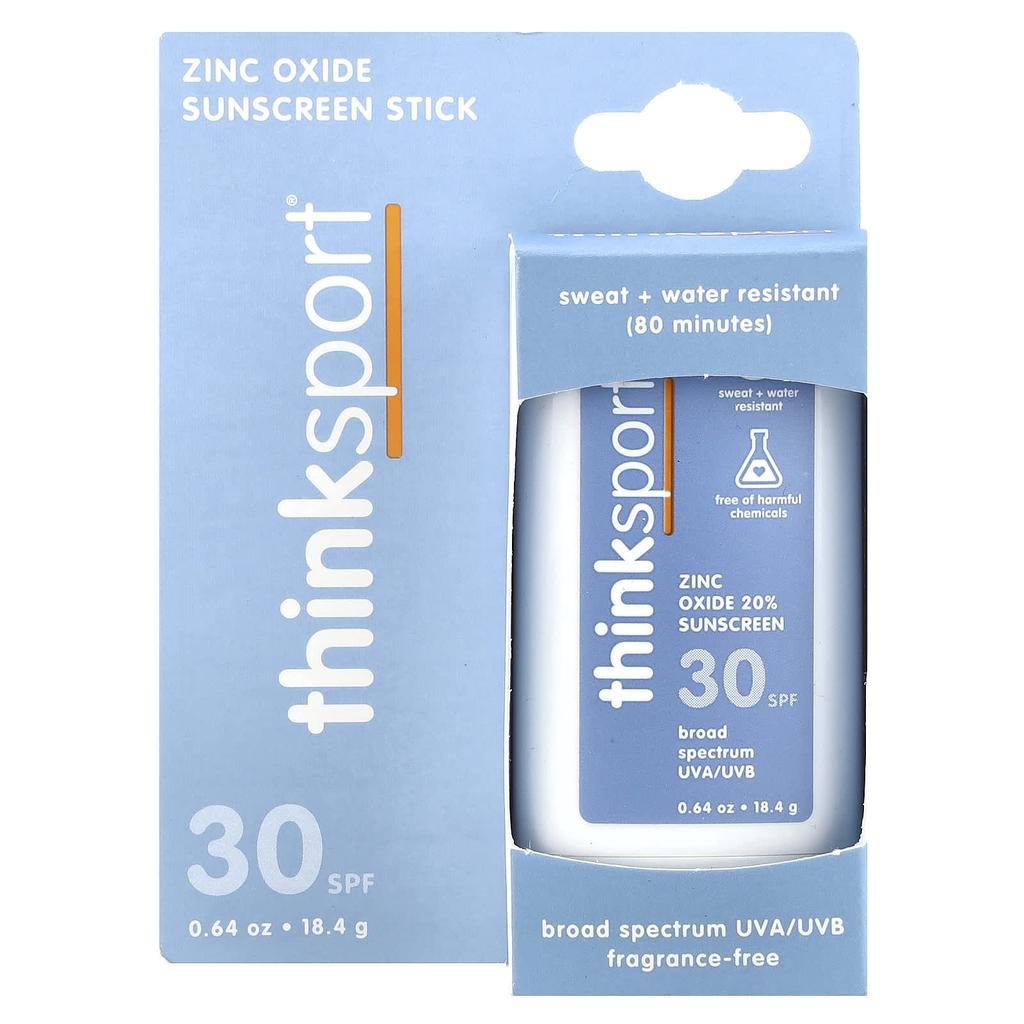 Think, think sports, солнцезащитный крем-карандаш, SPF 30, 0,64 унции (18,4 г)