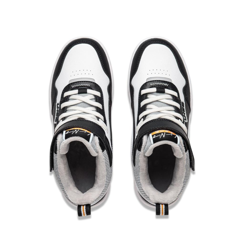 Li Ning Детская спортивная серия лайфстайл Искусственная кожа Модные Нескользящие Амортизирующие Теплые Высокие Детские Кроссовки Мужские Кроссовки YKCU216-7