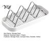 Kitchen Sink Soap Rack 3-Compartment Storage Rack, Stainless Steel Holder with Removable Saver for Shower Water Tray, Hollow Tilt Design Organizer