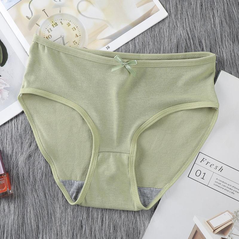 Simple and Breathable High Waist Underwear Panties for Women Antibacterial Underwear Skin-friendly Cute Underwear Briefs