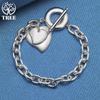 925 Sterling Silver Two Heart Pendant Bracelet Jewelry