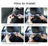 2 in 1 Car Headrest Hook with Phone Holder Seat Back Hanger for  Cloth Foldble Clip Bag Handbag Purse Grocerys Organizer