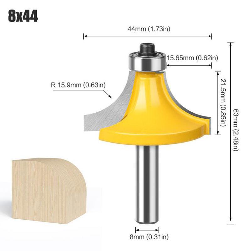 8 мм хвостовик рукоятка большого диаметра 53 63 мм фреза для обработки филе Фреза для обработки дерева Фреза для снятия фаски Дуговая фреза Головка для обрезки кромок