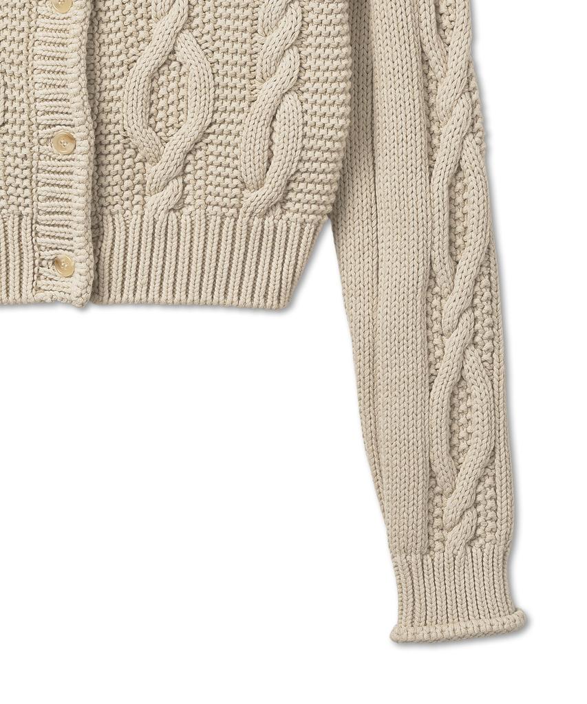 GROVE Grvr Sports_Cable Cardigan_Beige