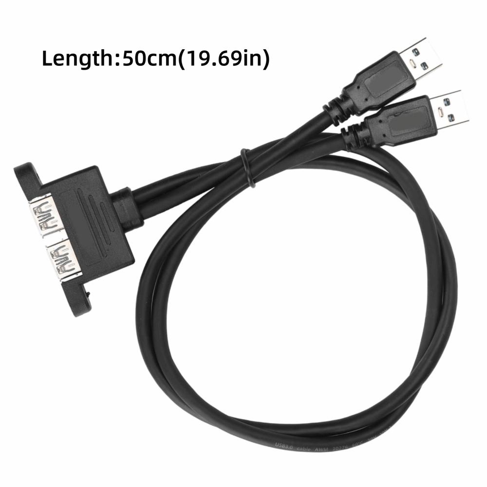50см USB-удлинитель с 2 портами, двойной USB, header на переднюю панель, кабель для монтажа на панель, компьютерный аксессуар