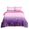 Kawaii Moon Starry Night Sky Duvet Cover Set Blue Pink Purple Star Galaxy Bedding Sets Full Size For Boys Girls Comforter Cover