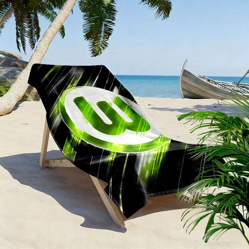 VfL Wolfsburg Print Beach Towel, Large Soft Quick Dry Towel for Beach Camping Swimming