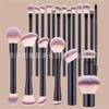 20Pcs Professional Face Makeup Brush Set Retractable Foundation Dual-Ended Powder Blush