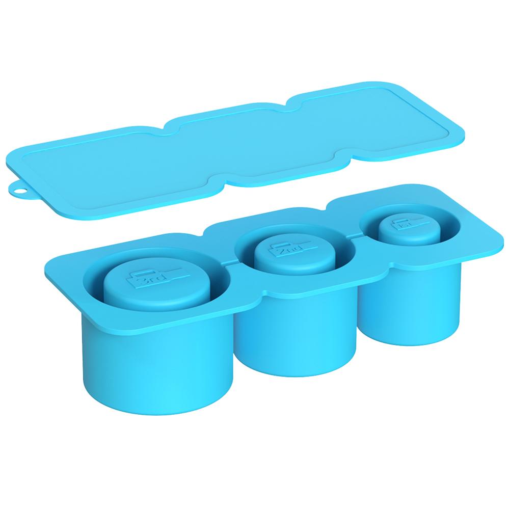 Лоток для кубиков льда с крышкой, силиконовый цилиндр, формы для кубиков льда для чашек на 30-40 унций (синий)