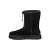 (WMNS) UGG Classic Short Zipper Tape Logo Boot 'Black' Women's 1144035-BLK