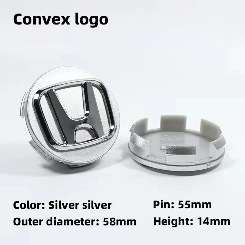 4Pcs Car Logo Wheel Hub Center Caps Decoration Accessories For Honda Fit Jazz GK5 Civic Type-R CRV Pilot Accord Insight Spirior