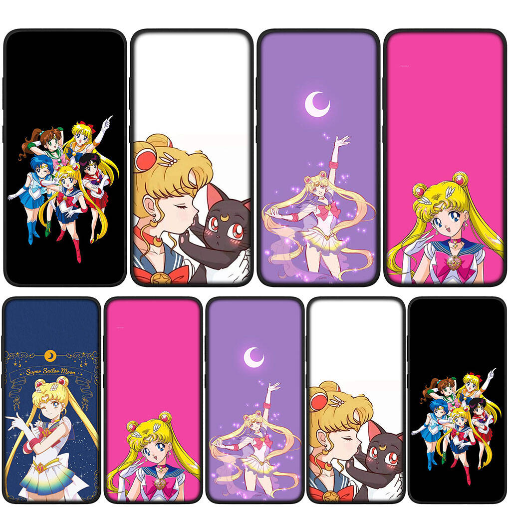 Чехол для iPhone 17 16 15 Xiaomi Poco Redmi Note 14 13 12 11 Pro Max 9 16e Samsung Galaxy S25 S24 S23 OPPO Huawei Sailor Cartoon Moon Чехол для телефона
