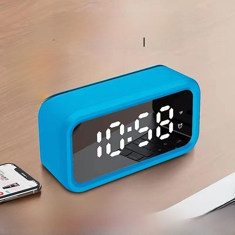 Цифровой будильник с Bluetooth-динамиком и зеркальным дисплеем для декора спальни
