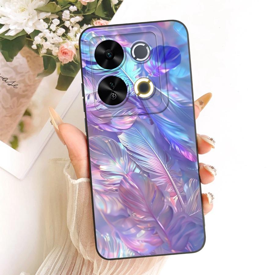 For Itel P65 4G Phone Case Cute Rabbit Painted Liquid Soft Silicone Bumber Shell For Itel P 65 4G Capa P671L Back Cover