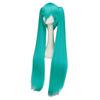 1 Piece of Synthetic Hair Cosplay Long Wig, Green Heat-resistant Party Wig, with 2 Ponytails Wig