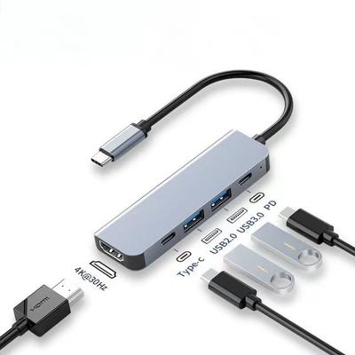 Многопортовый USB-C хаб 5-в-1 для ноутбука, телефона, игровой консоли с портом Type-C, HDMI, USB 3.0, кардридером для SD-карт