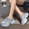 Fashion Casual Leather Casual Shoes Rhinestones High Top Sneakers Chunky Sneakers New Women's Designer Punk Shoes Size 35-40