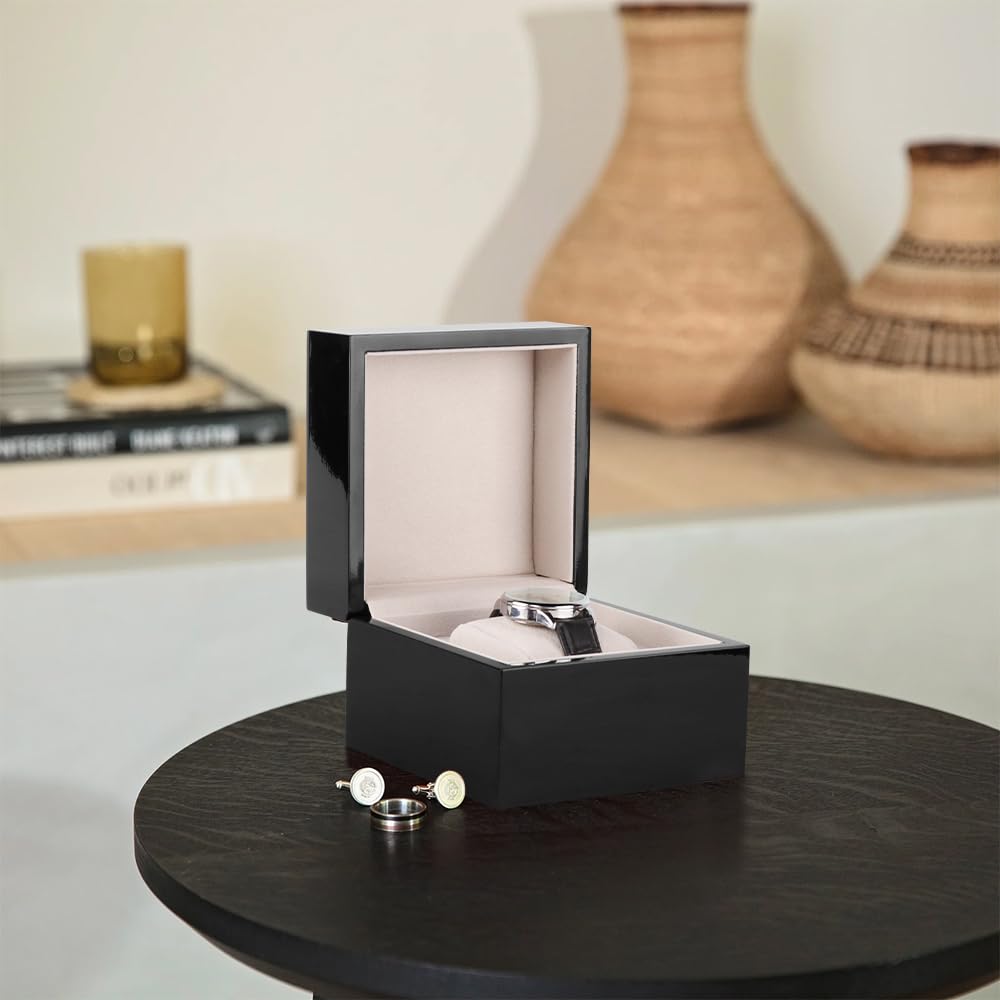 Baskiss Деревянные часы Хранение часов Коллекция Часы Глянцевые Часы Вмещает 1 Кейс для часов, Коробка, Кейс, Коробка, Роскошный, Поверхность, Дисплей, [Б/У]