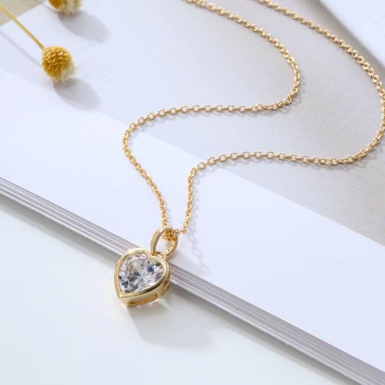 Стильное ожерелье в форме сердца, сияющее, прочное, подарок на День святого Валентина