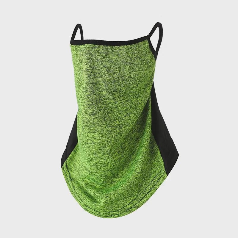 Летняя солнцезащитная маска для лица и шеи Ice Silk: Защита от ультрафиолета, цветные, пылезащитные, ветрозащитные, с креплением на ухо для езды на велосипеде на открытом воздухе