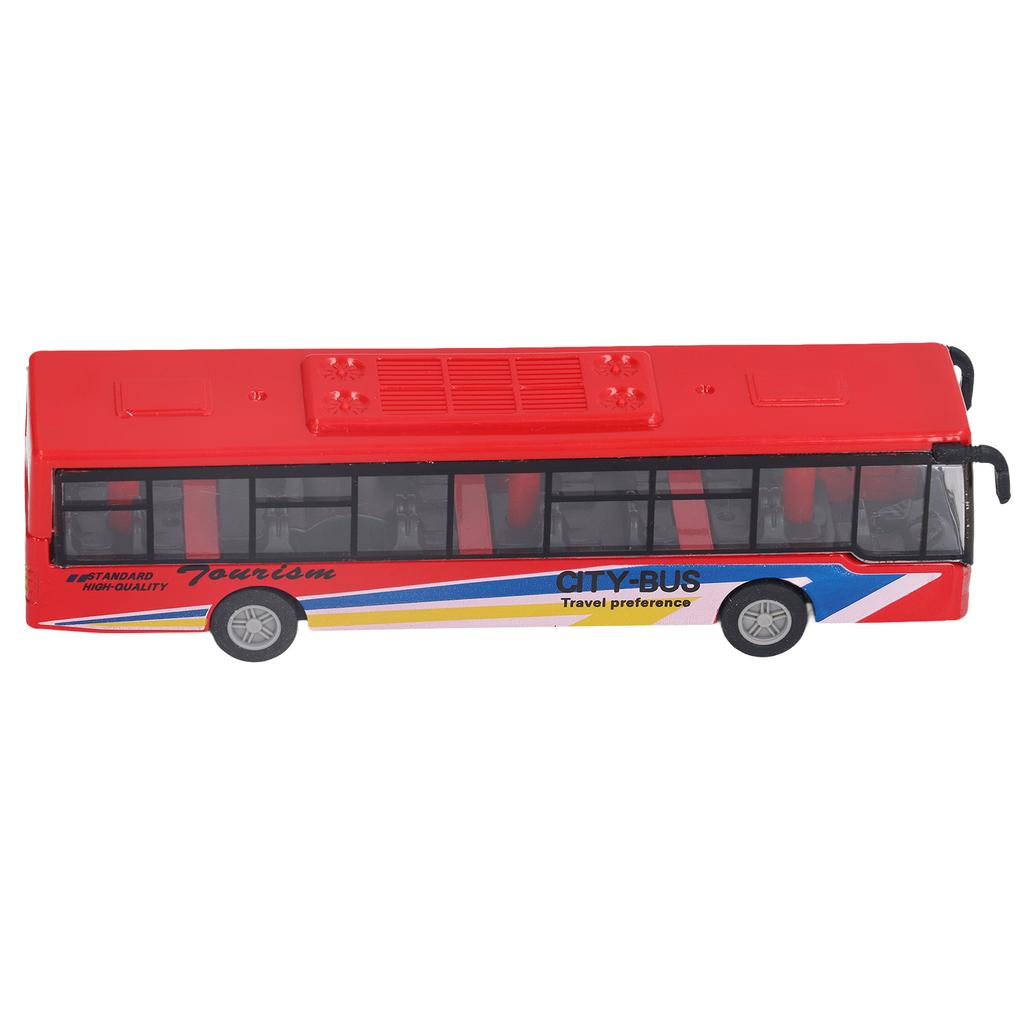 Bus Model Toy Alloy Red Lifelike Vivid Small Portable Bus Model Bus Car Ornament Gift for Above 3