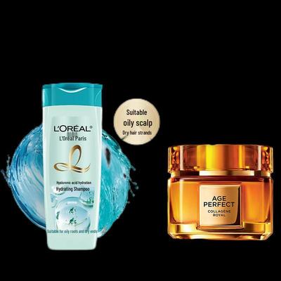 Набор L'Oréal Шампунь с гиалуроновой кислотой и Крем с медом и коллагеном