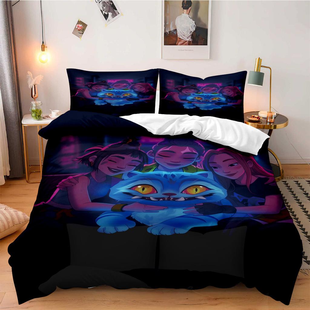 Комплект постельного белья K-Pop Demon Hunter для фанатов, для детей, машинная стирка, прочный, размер кинг, квин, твин, для K-pop девушек, домашний декор для спальни