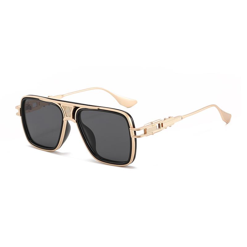 European and American metal frame sunglasses male personality outdoor driving sunscreen UV protection sunglasses tide