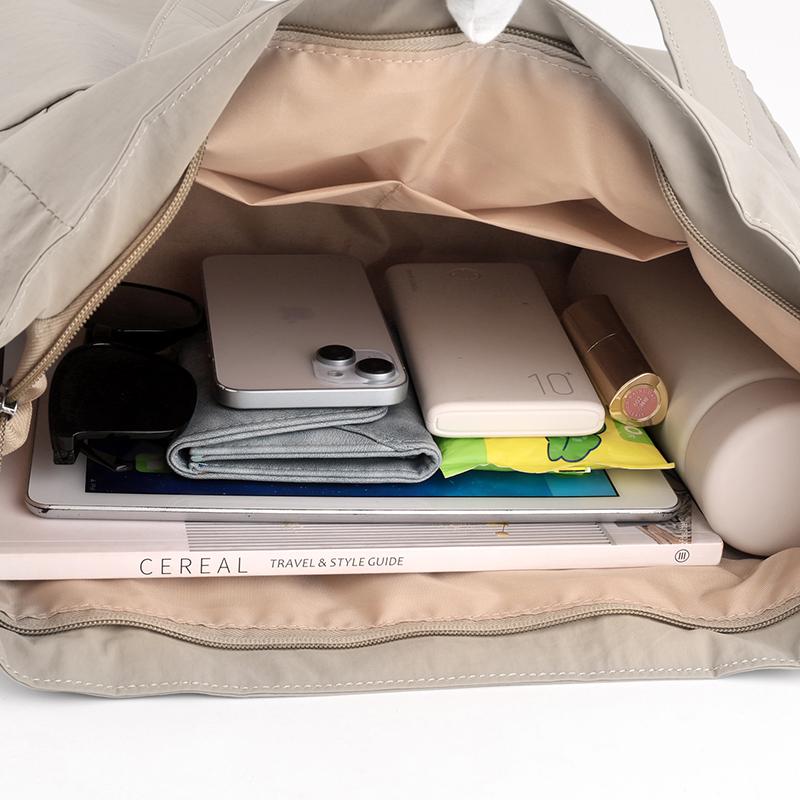 Большая вместительная женская сумка через плечо из корейского нейлона, однотонная сумка для поездок на работу