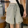 Casual Pants Children's Loose Summer Versatile Student Elastic High Waist Letter Wide Leg Shorts