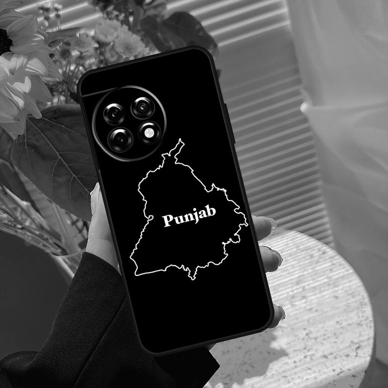 Punjab Map Outline Case For OnePlus 15 15R 13 13T 13R 12 12R 11 10 10R 10T 8T Nord 5 CE 4 2 3 Lite N20 N30 Cover