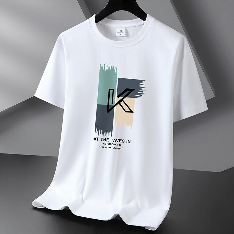 KK 10 Colors Pure Cotton Men T-shirt Round Neck Short Sleeve Loose Mans Tee Shirt S-6XL