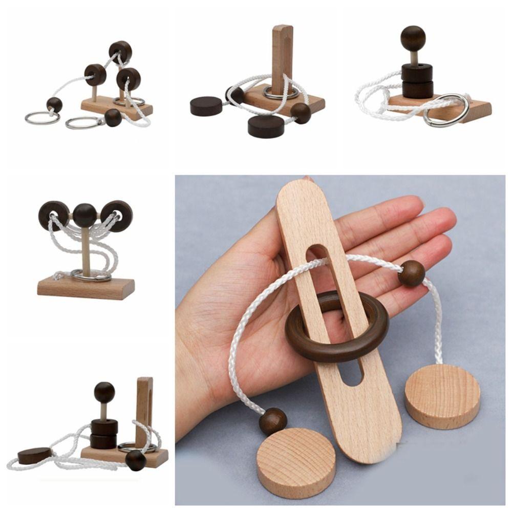 Wooden Threading Rope Loop Puzzle 3D Classic Kids