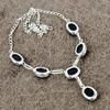 Black Onyx Gemstone Handmade 925 Sterling Silver Jewelry Necklace 18" KKG-402
