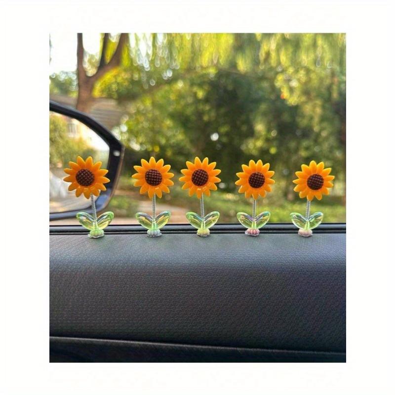 Подсолнух Кивающий Цветок Милый Декор для Автомобиля Украшение для Приборной Панели, Аксессуар для Интерьера