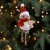 Cute Fluffy Plush Bird Christmas Tree Ornament Furry Foam Bird Figurine with Red Hat And Scarf for Desk Holiday Decoration