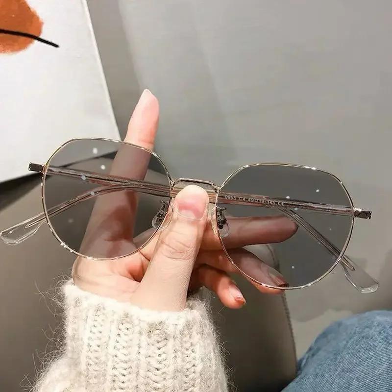 Уличные очки для близорукости с изменяющимся цветом, модная роскошная фотохромная оправа, мужские и женские винтажные готовые очки для близи