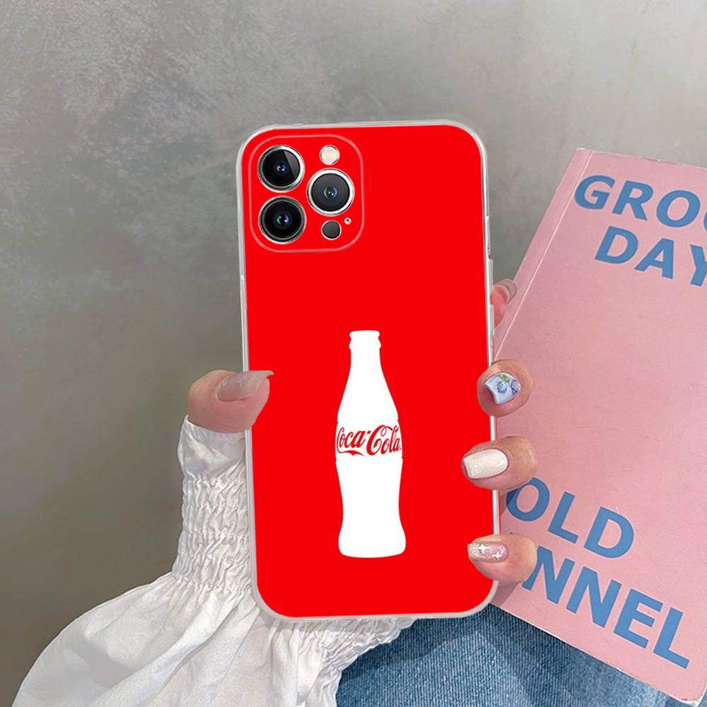 Чехол для телефона C-COCA Logo C-COLAS для iPhone 11 13 16 12 17 14 15 Pro Max Plus Мягкая прозрачная задняя крышка Coque