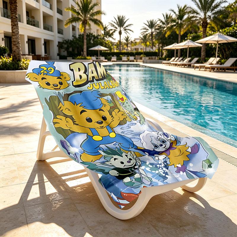 Bamse Print Beach Towel Design, Soft, Lightweight. for Home Bathroom, Spa, Pool, Yoga, Surfing, Camping, Gift for Family, Friend