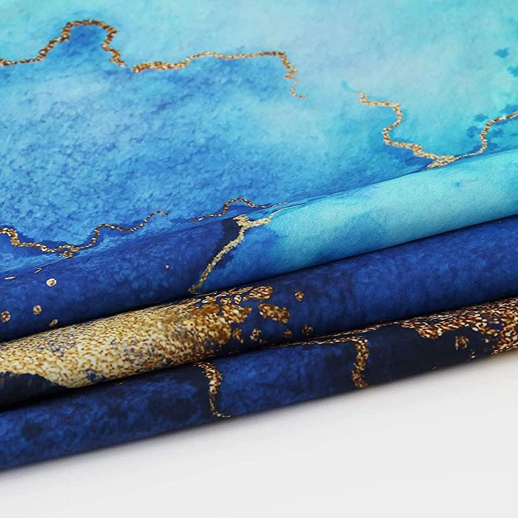 Темно-синяя и золотая мраморная шторка для душа Современная роскошная абстрактная шторка для душа для ванной комнаты с крючками Полиэстер Водонепроницаемая