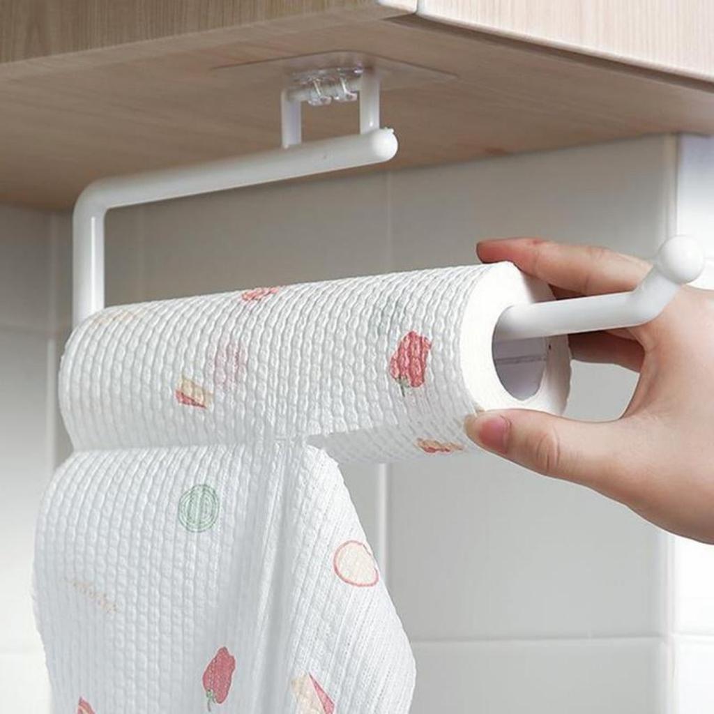 Kitchen Paper Roll Holder Towel Hanger Rack Bar Cabinet Rag Hanging Holder Bathroom Organizer Shelf Toilet Paper Holders