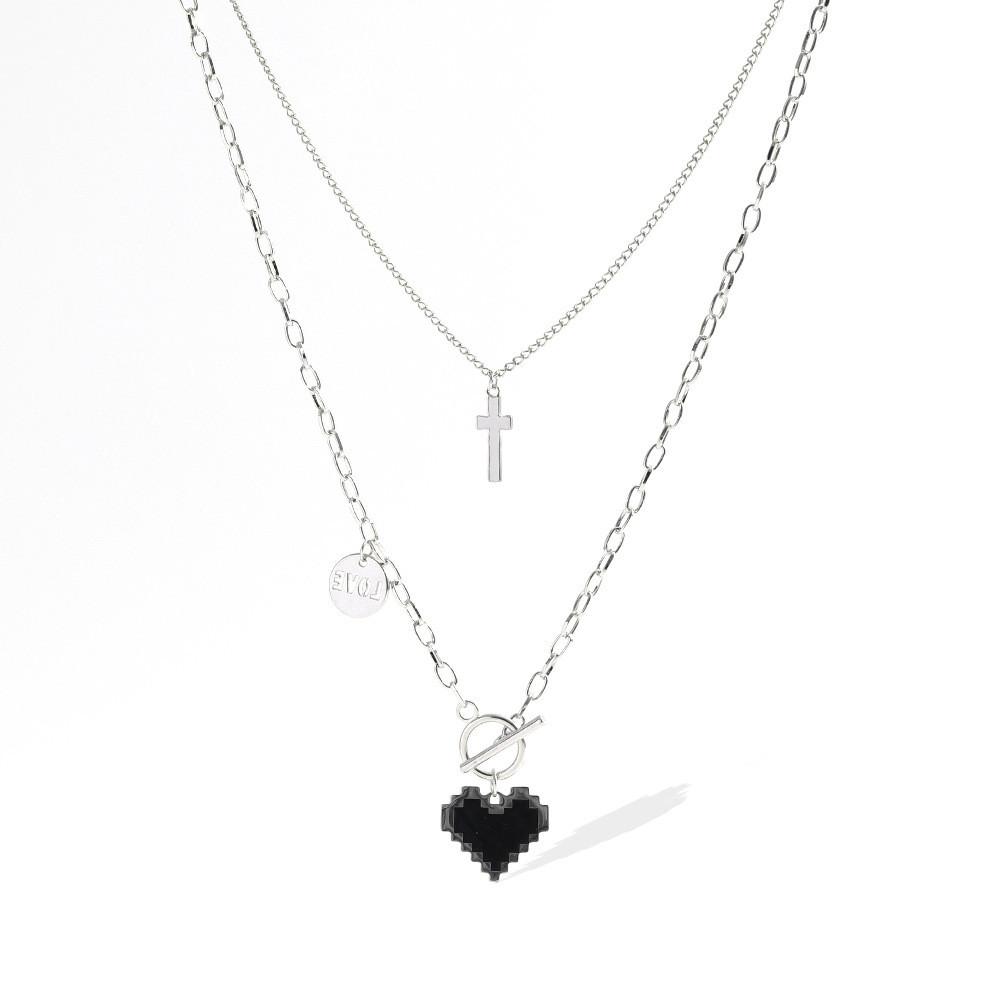 Modern Alloy Heart And Wing Necklace Stylish Versatile Jewelry For Women