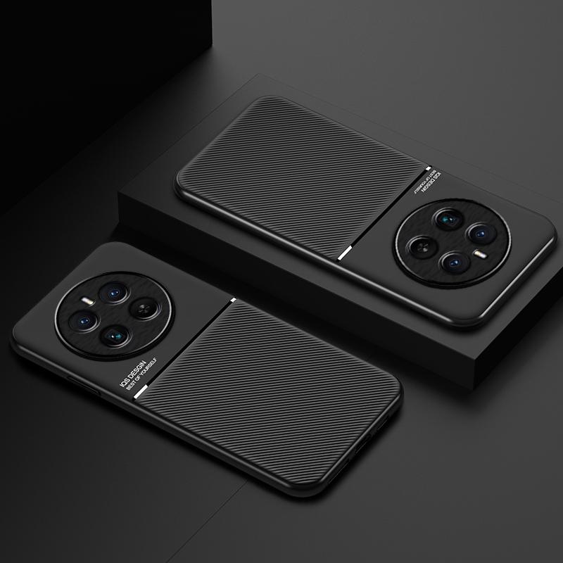 Для Realme 12 Pro Plus Чехол Кожаная Текстура Магнитный Автомобильный Держатель Чехлы для Телефона Для Realme 12 Plus 12Pro+ 5G Ударопрочная Задняя Крышка