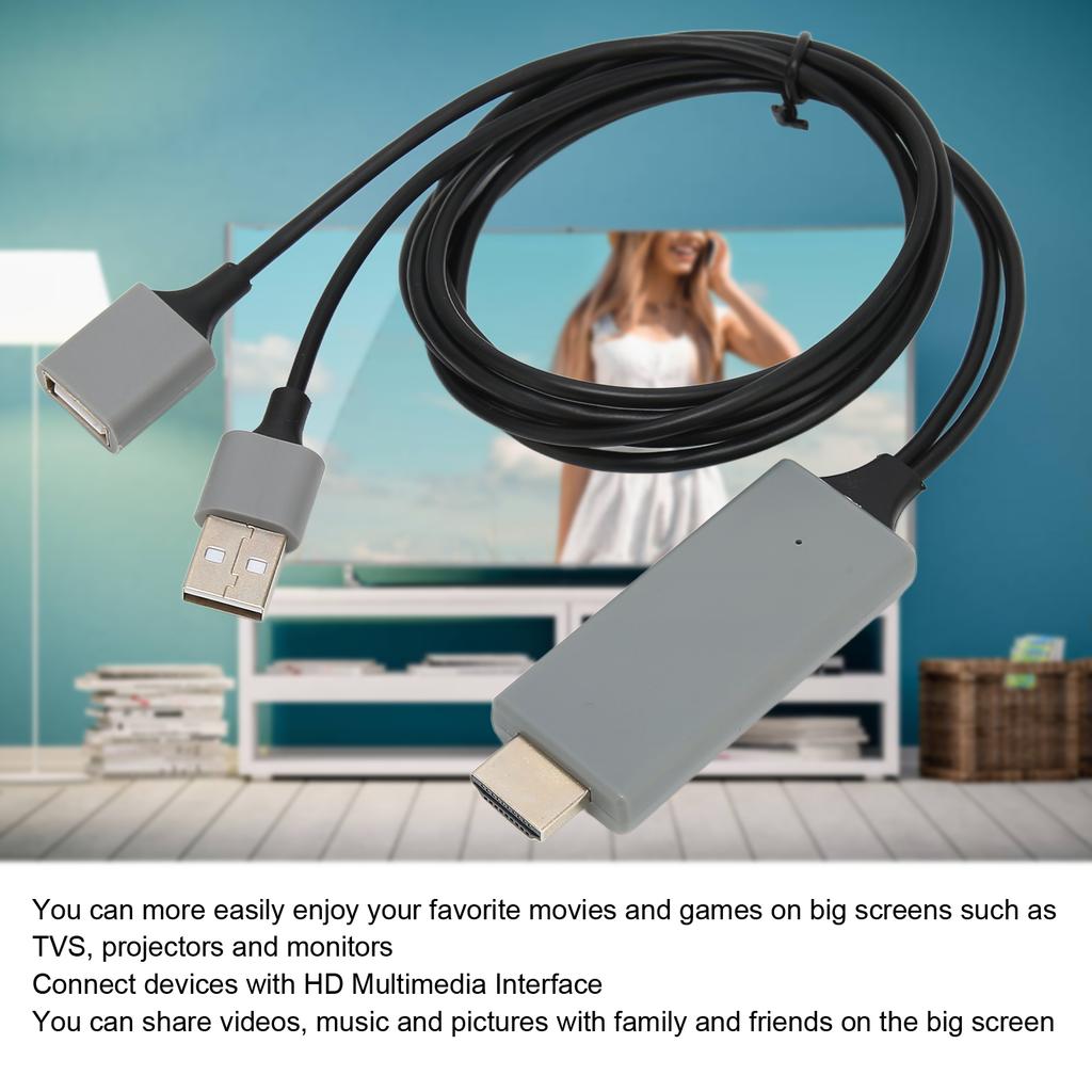 HDTV Cable Adapter 1080P HD Multimedia Interface Cable Adapter for TV Display Projector