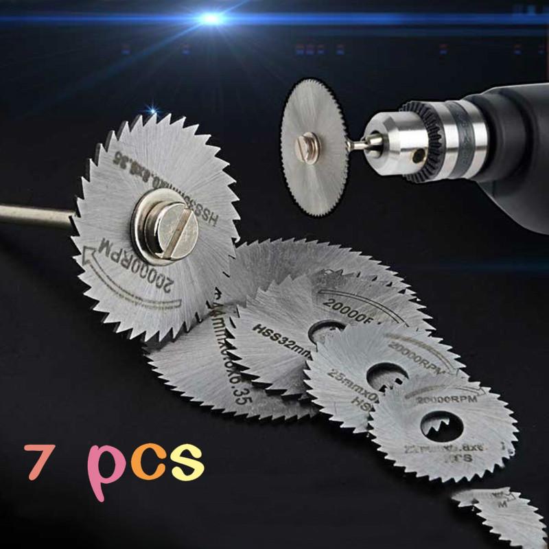 Мини-пилы с хвостовиком 1/8 дюйма из высокоскоростной стали с оправками для вращающегося инструмента Dremel Fordom 7 шт./1 комплект