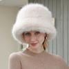 Autumn and Winter Thick Warm Women's Hat Versatile and Fashionable Imitation Fox Fur Fisherman Hats