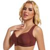Plus Size Women's Thin Front Button Without Steel Ring Gathers Up Sexy Lace Seamless Beauty Back Sports Bra