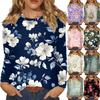 Женский модный пуловер с цветочным принтом и длинными рукавами