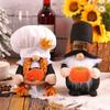 Autumn Thanksgiving Doll Holding Pumpkin Faceless Doll Chef Hat Doll Harvest Festival Decorations