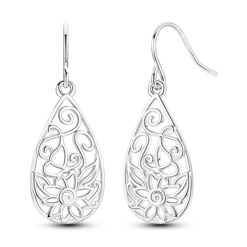 925 Silver Love Feather Moon Star Heart Earrings for Women Girls Charms Hoop Stud Jewelry Gifts